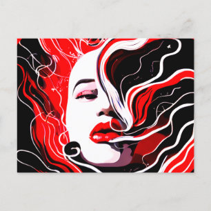 Abstract Woman Surreal Portrait Postcard