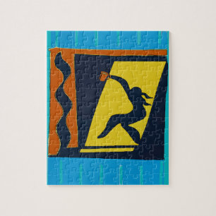 Abstract Woman with coffee, Jigsaw Puzzle