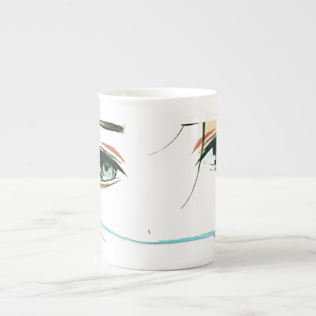 abstract women face bone china mug (Front)