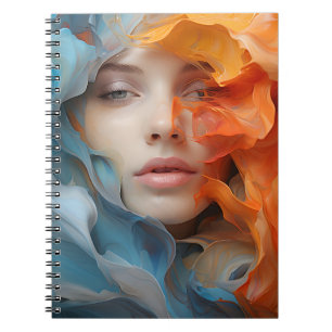 Abstract Women Face Colourful Female Portrait Notebook