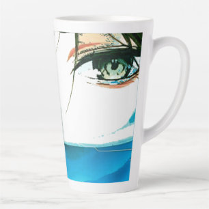 abstract women face latte mug