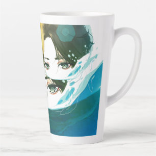 abstract women face latte mug