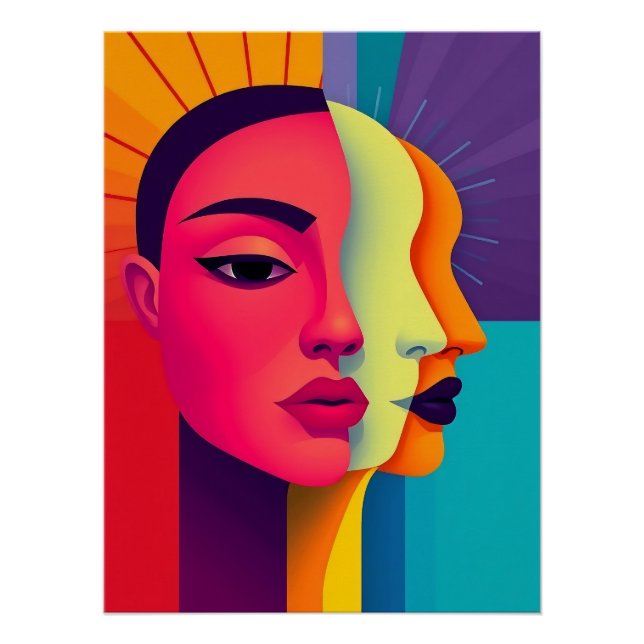 Abstract women face poster (Front)