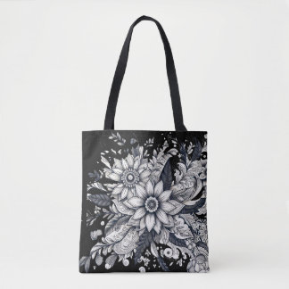 abstract women face tote bag