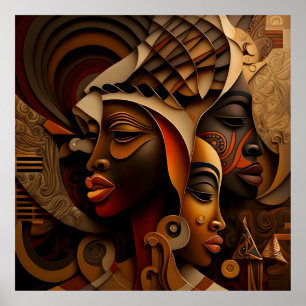 Abstract women paintings Poster