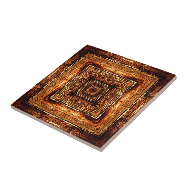 Abstract Wood Grain Texture Ceramic Tile (Side)
