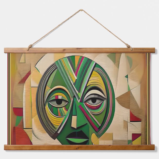 Abstract Wood Topped Wall Tapestry by Mel Sillmon (Front)