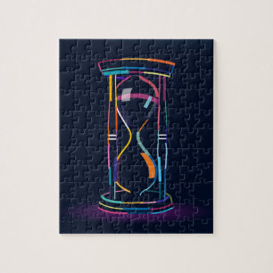 Abstract wooden hourglass jigsaw puzzle