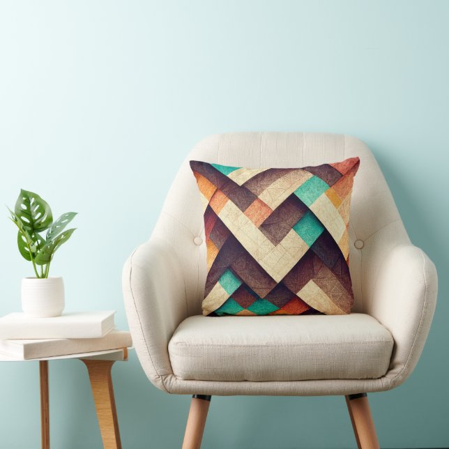 Abstract Wooden Weave Cushion (Chair)