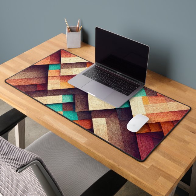 Abstract Wooden Weave Desk Mat (Office 2)