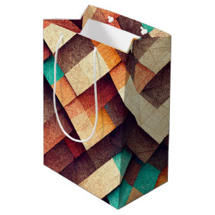 Abstract Wooden Weave Medium Gift Bag