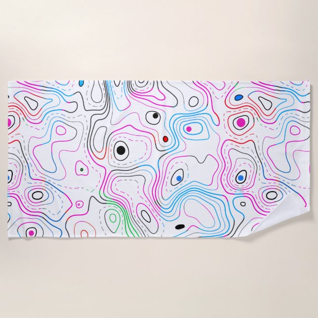 Abstract woodgrain pattern beach towel (Front)