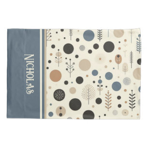 Abstract Woodland Custom Name Pillowcase