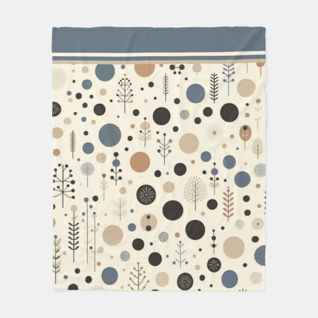 Abstract Woodland Fleece Blanket (Front)