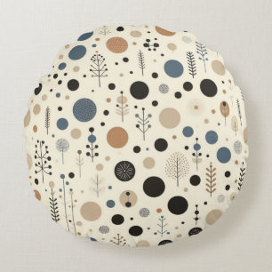 Abstract Woodland Round Cushion