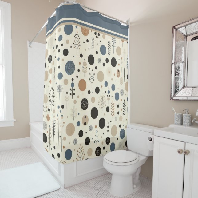 Abstract Woodland Shower Curtain (In Situ)