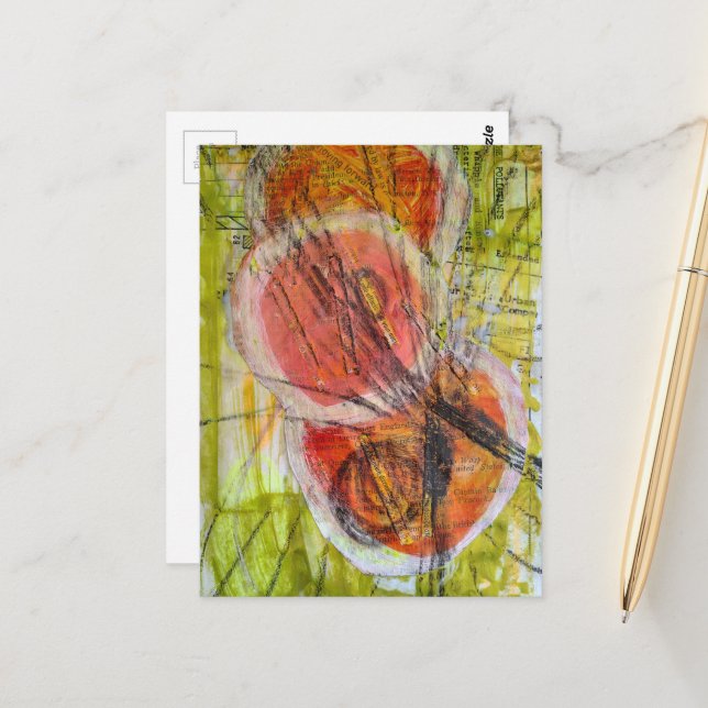 abstract words collage  postcard (Front/Back In Situ)