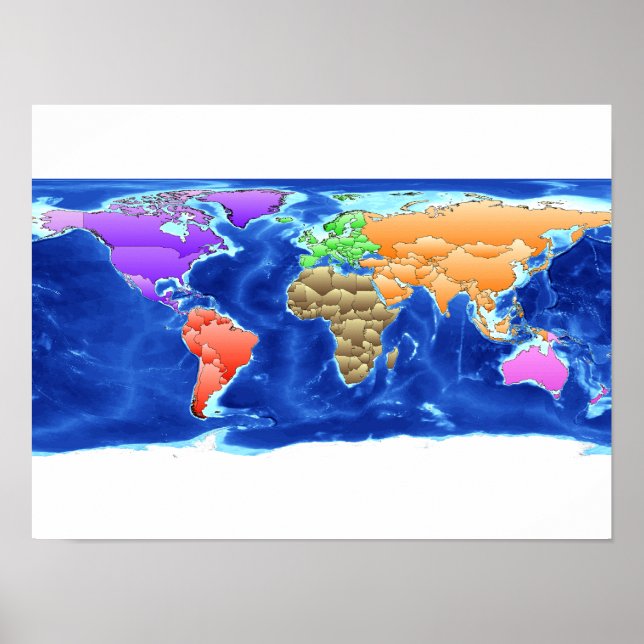 Abstract World Map Poster (Front)