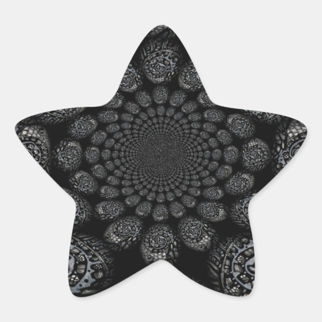 Abstract Worlds Distorted Spiral Star Sticker (Front)