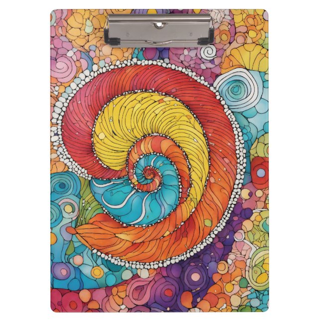 Abstract worm pattern, multicolor clipboard (Front)