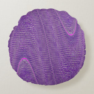 Abstract Woven Threads, Purple Round Throw Pillow