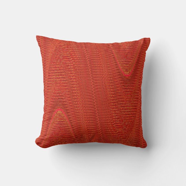 Abstract Woven Threads, Tangerine Sq Throw Pillow. Cushion (Front)