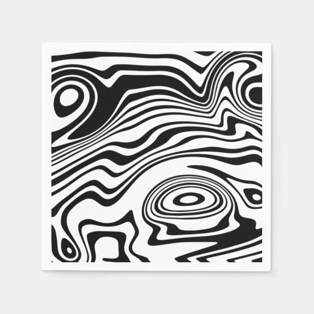 Abstract Wrapped Waves Napkins - Choose Colour (Front)