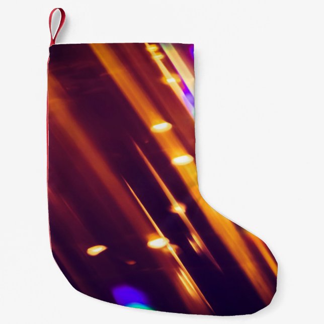 Abstract xmas Gold sparkles or glitter lights. Chr Small Christmas Stocking (Front)