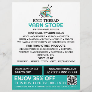 Abstract Yarn, Knitting Store, Yarn Store Flyer