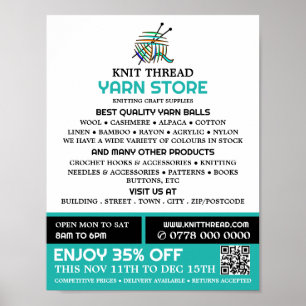 Abstract Yarn, Knitting Store, Yarn Store Poster