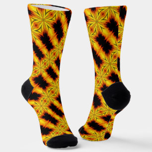 Abstract Yellow And Brown Abstract Art Socks