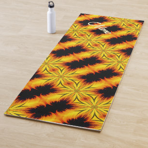 Abstract Yellow And Brown Art Personalised     Yoga Mat
