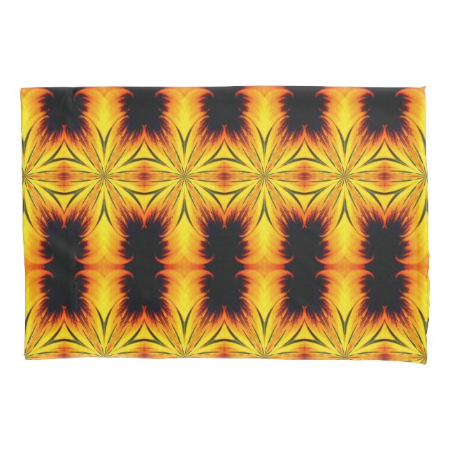 Abstract Yellow And Brown Kaleidoscope Art  Pillowcase (Front)