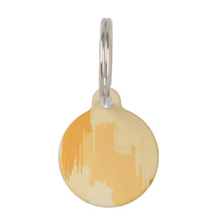 Abstract Yellow and Cream Paint Strokes Pet Tag