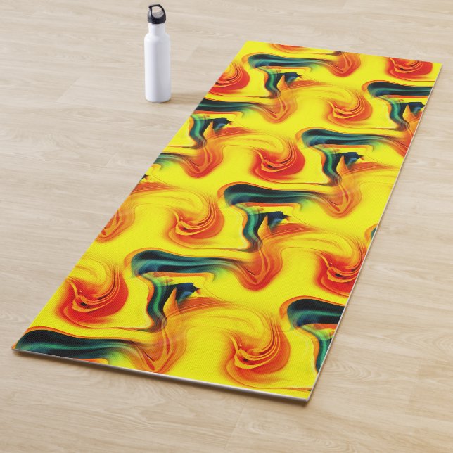 Abstract Yellow And Green Pattern  Yoga Mat (In Situ)