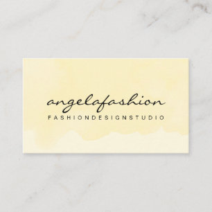 Abstract Yellow Artisy Watercolor Business Card