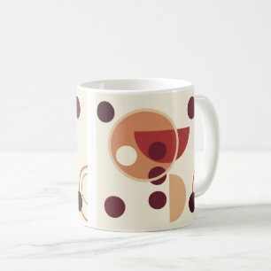 Abstract yellow beige brown circles coffee mug