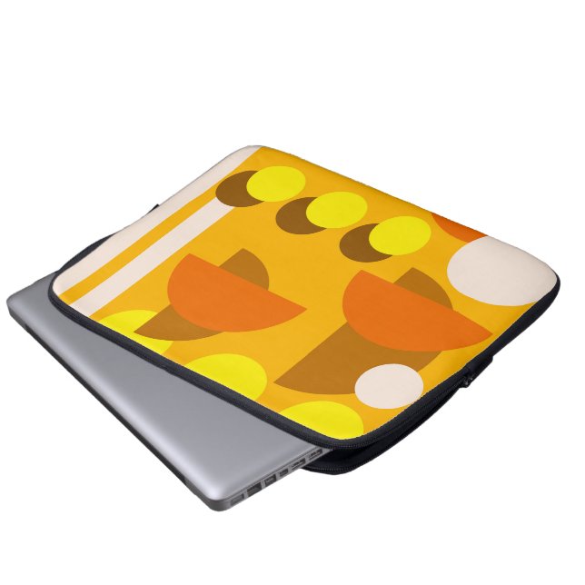 Abstract yellow beige orange laptop sleeve (Front Bottom)