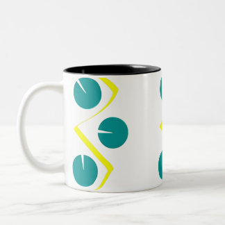 Abstract Yellow Blue 2 Two-Tone Coffee Mug
