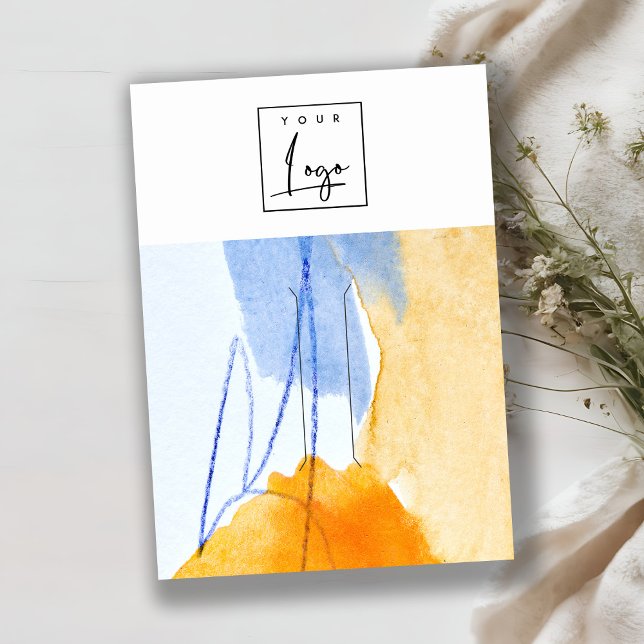 Abstract Yellow Blue Art Logo Hairpin Display Business Card (Creator Uploaded)