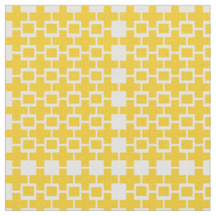 Abstract Yellow Cube Square Fabric
