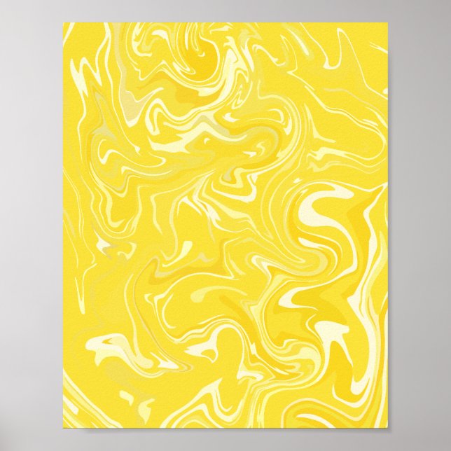 Abstract Yellow Fluid Design Poster (Front)