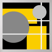 Abstract Yellow Gray Black White AP0001