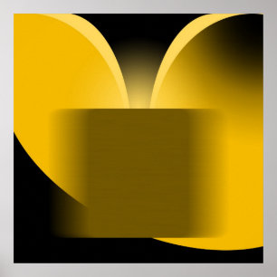 Abstract Yellow Luxury with Black AP0004 Poster