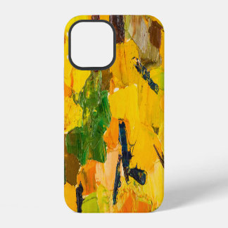 Abstract Yellow Oil Canvas Painting iPhone 12 Case