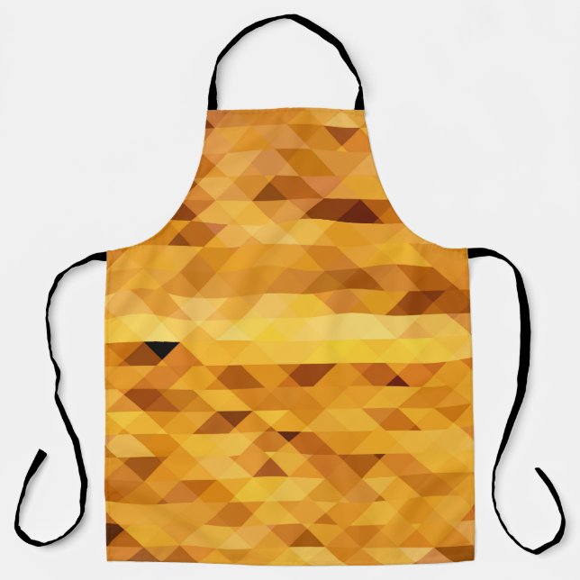 Abstract yellow orange digital mosaic polygonal te apron (Front)