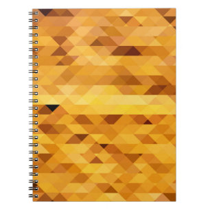 Abstract yellow orange digital mosaic polygonal te notebook