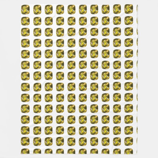 Abstract Yellow Pattern Fleece Blanket (Front)