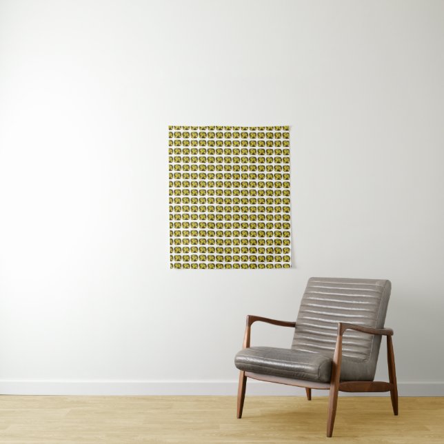 Abstract Yellow Pattern Tapestry (In Situ)