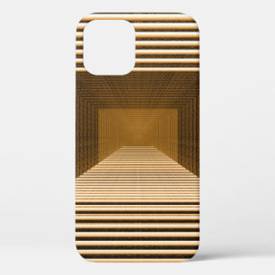 Abstract yellow pyramid includes in depth iPhone 12 case